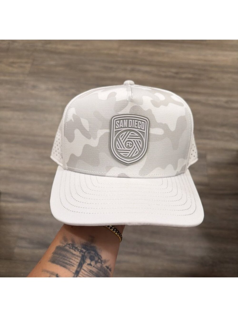 Melin Odysea San Diego FC Crest Snow Camo Soccer Hat
